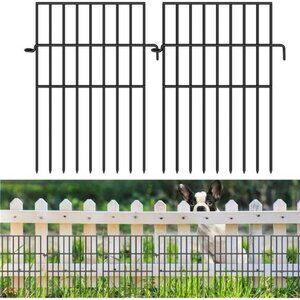 10 Panels Garden Fence Animal Barrier, 17in (H) X 10.8ft (L) No Diging Dog